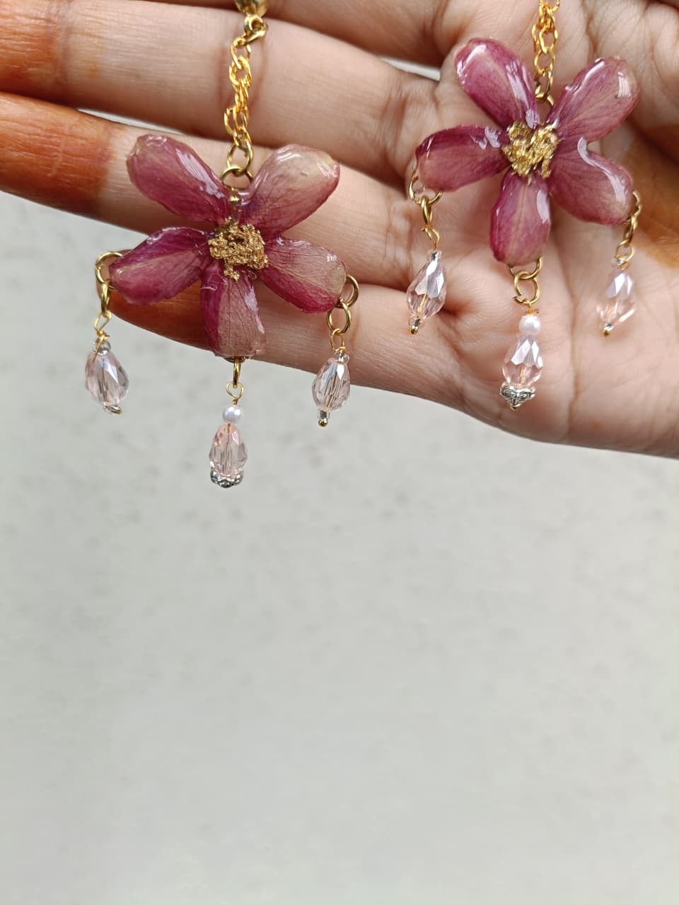 Blossom Glow Resin Jewelry Set
