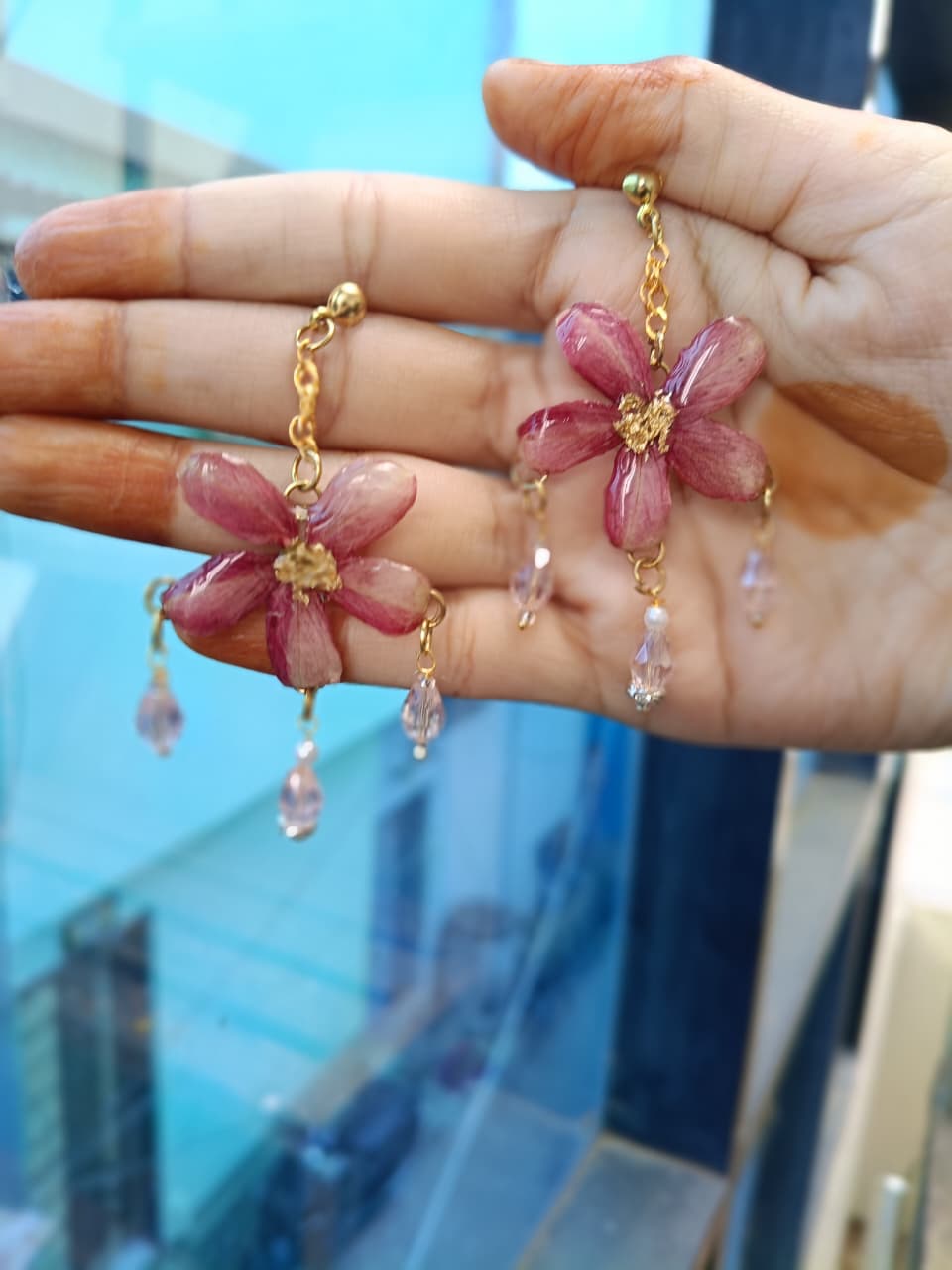 Blossom Glow Resin Jewelry Set
