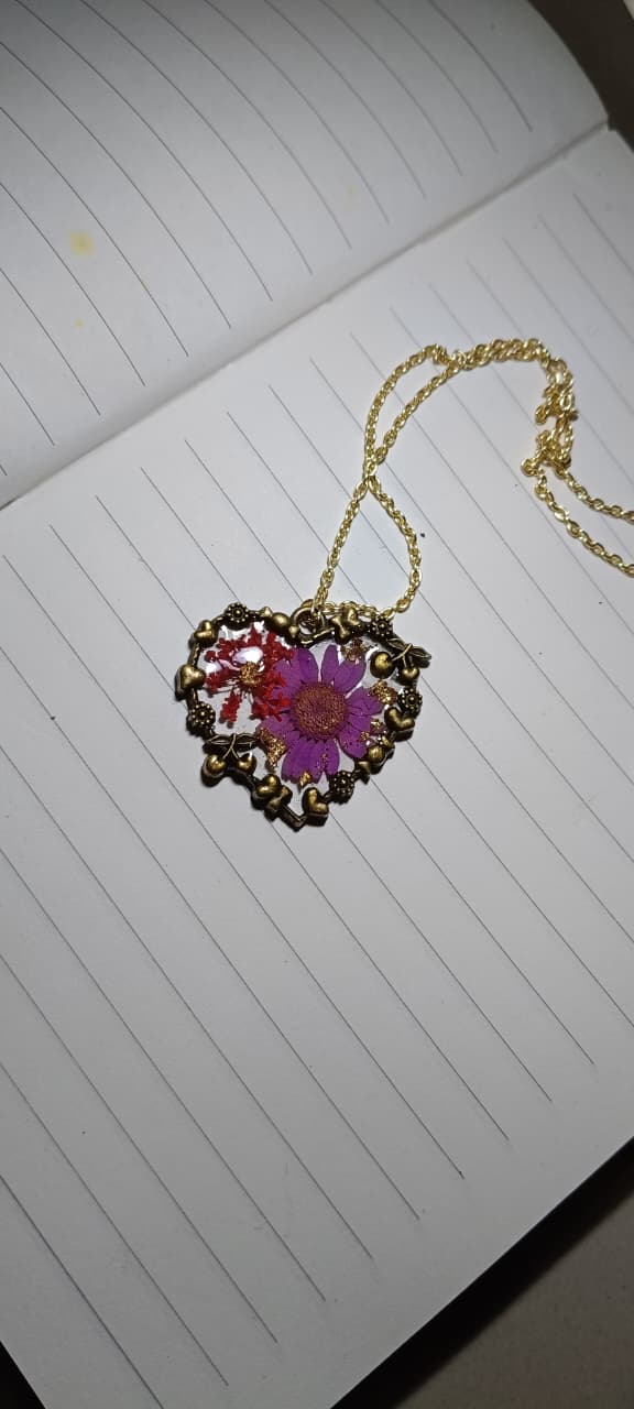 Vintage Heart Floral Pendant