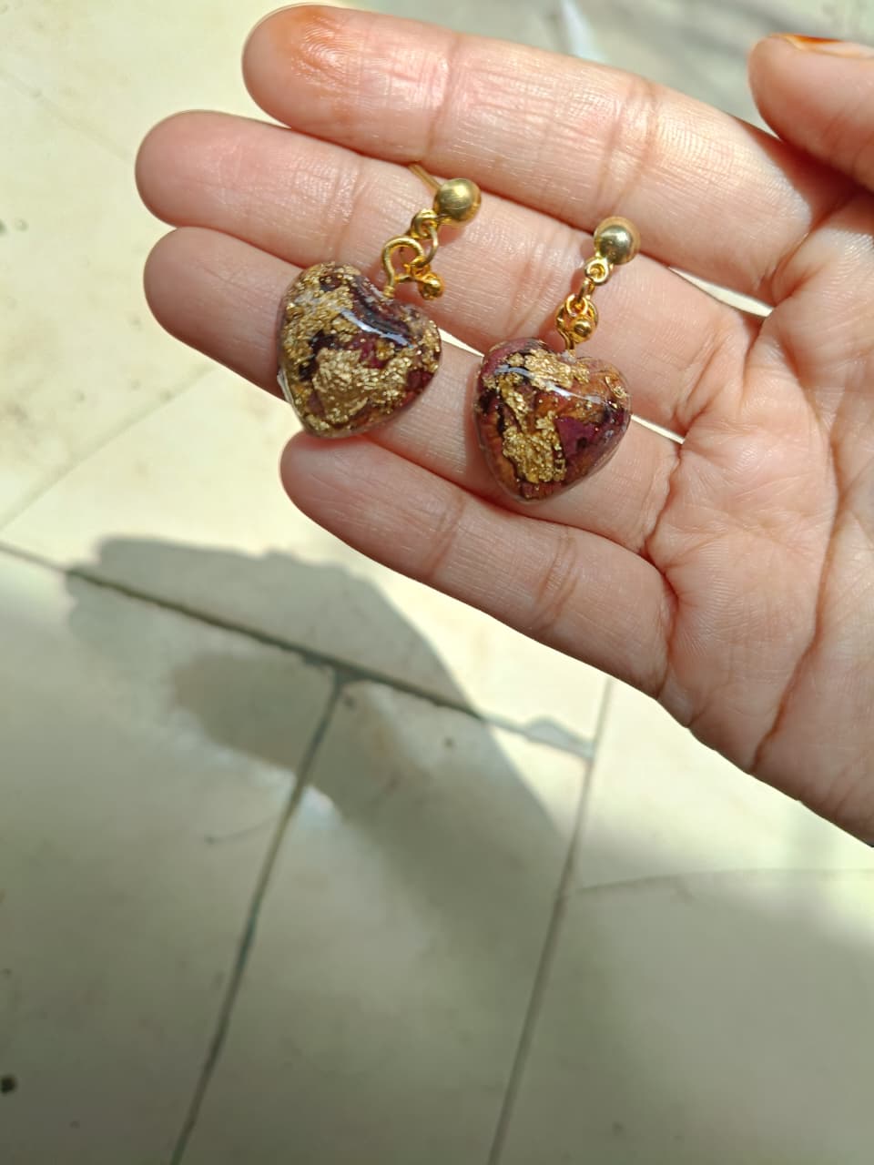 Golden Heart Resin Tops