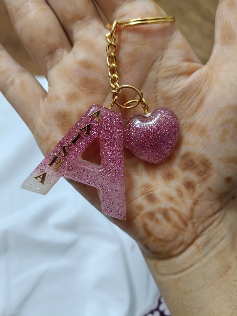 ✨ Customized Resin Alphabet Keychain – A Edition