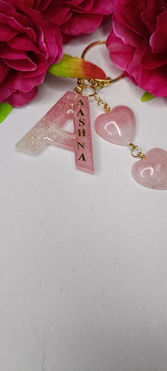 ✨ Customized Resin Alphabet Keychain – A Edition