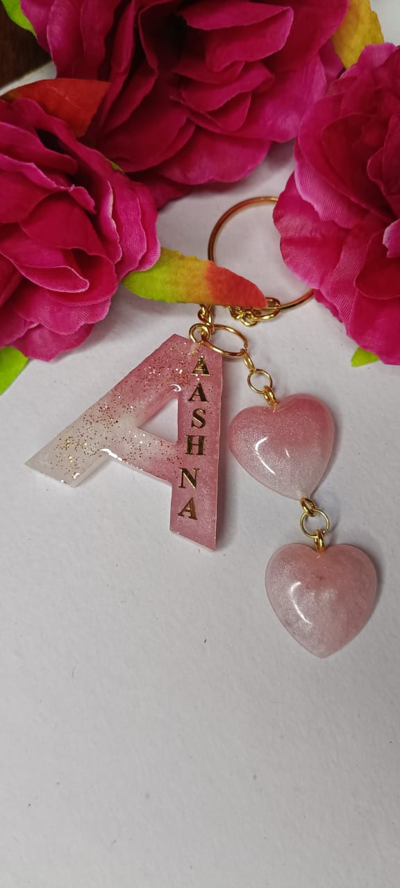 ✨ Customized Resin Alphabet Keychain – A Edition