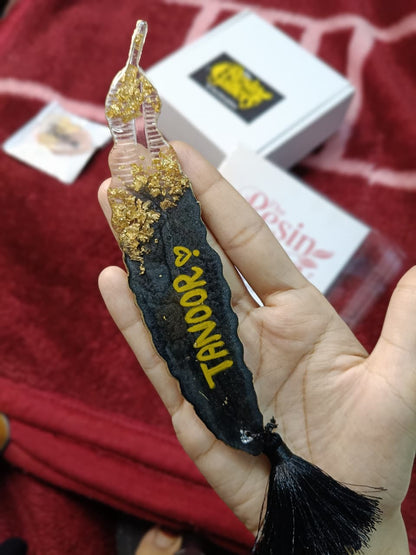 Golden Elegance Resin Bookmark