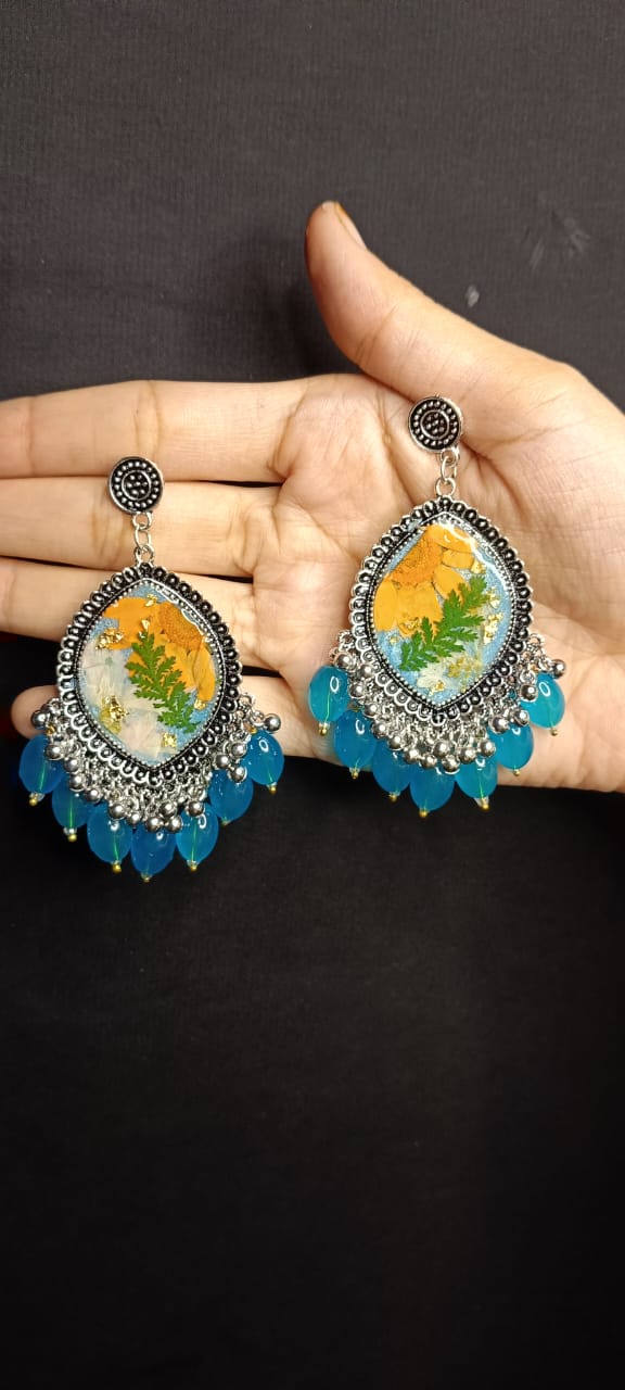 Sunflower Sky Resin Jewelry Set (Earrings & Pendant)