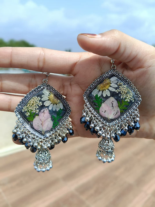 Eternal Garden Resin Jhumka Earrings
