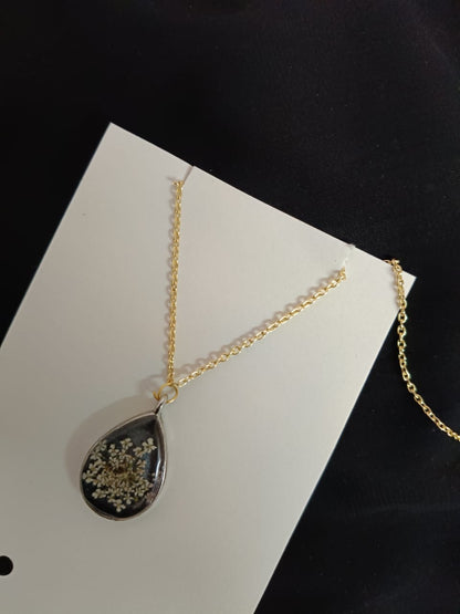 Midnight Bloom Resin Pendant