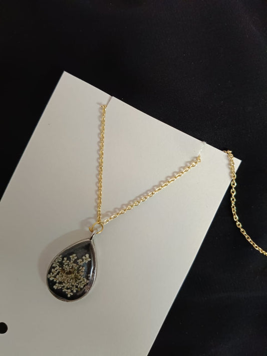 Midnight Bloom Resin Pendant