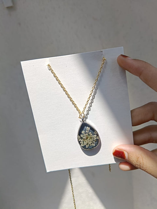 Midnight Bloom Resin Pendant