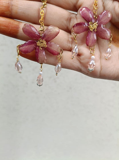 Blossom Glow Resin Jewelry Set