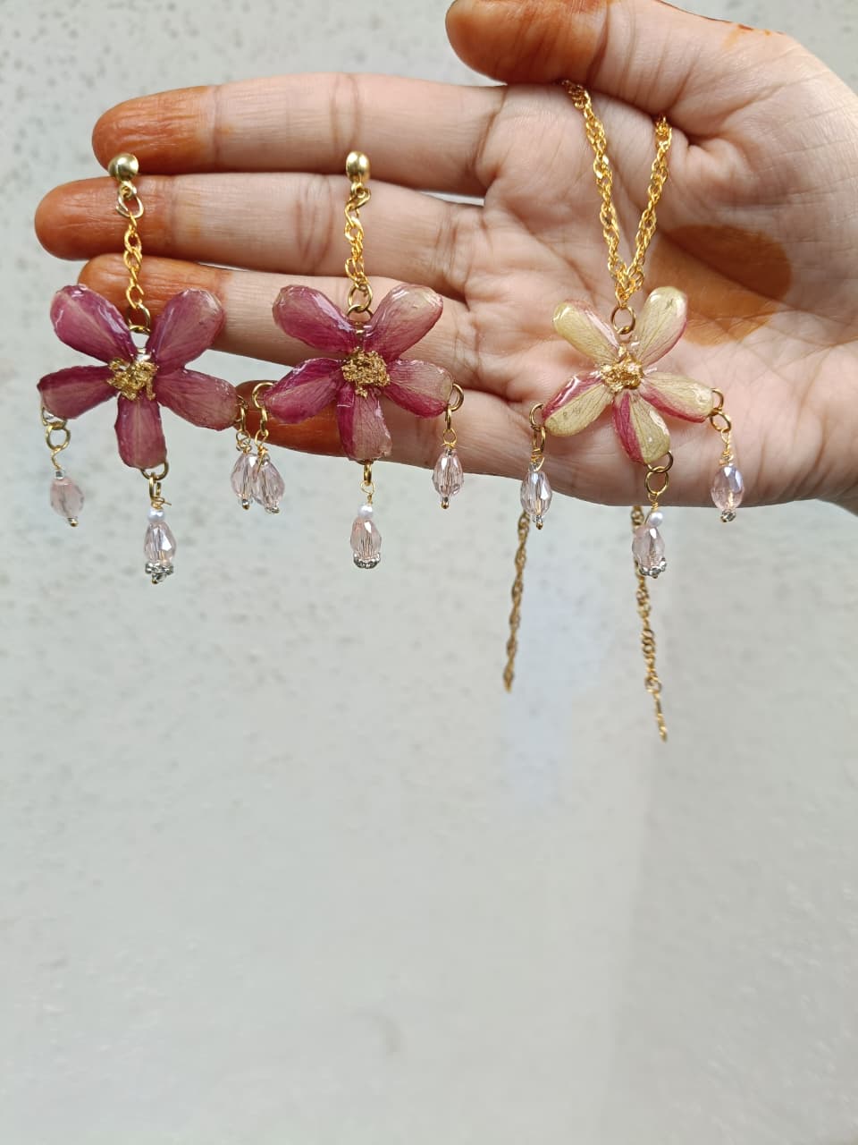 Blossom Glow Resin Jewelry Set