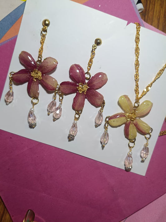 Blossom Glow Resin Jewelry Set