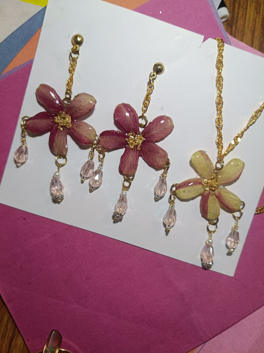 Blossom Glow Resin Jewelry Set