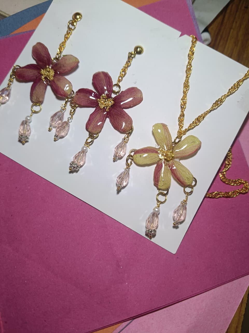 Blossom Glow Resin Jewelry Set