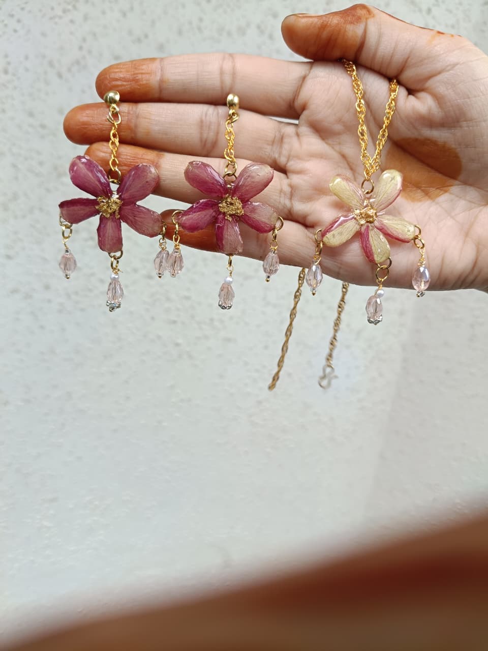Blossom Glow Resin Jewelry Set