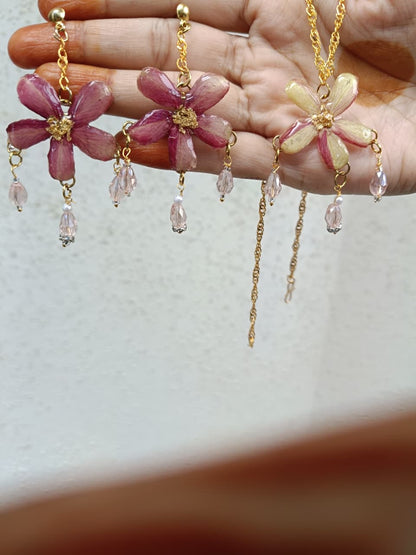 Blossom Glow Resin Jewelry Set