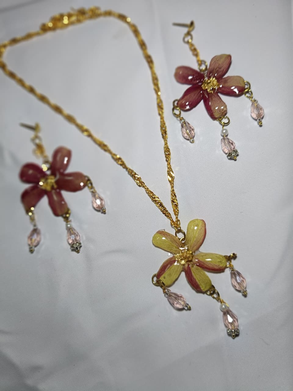 Blossom Glow Resin Jewelry Set
