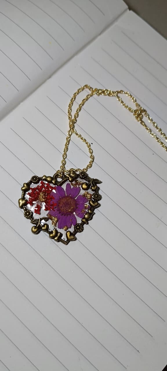 Vintage Heart Floral Pendant