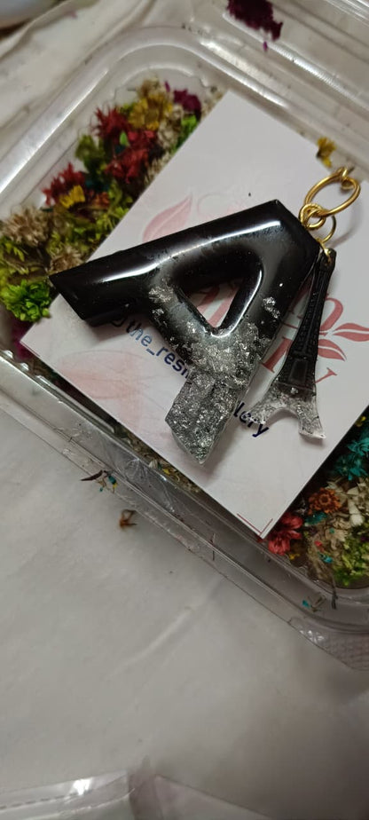 ✨ Customized Resin Alphabet Keychain – A Edition