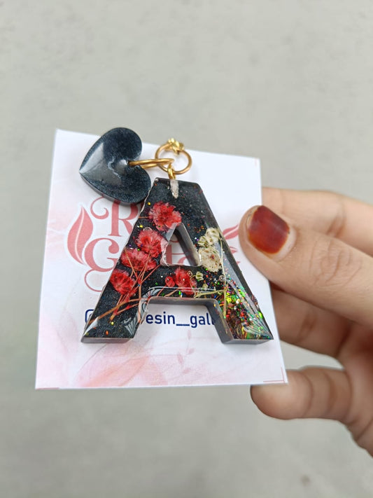✨ Customized Resin Alphabet Keychain – A Edition