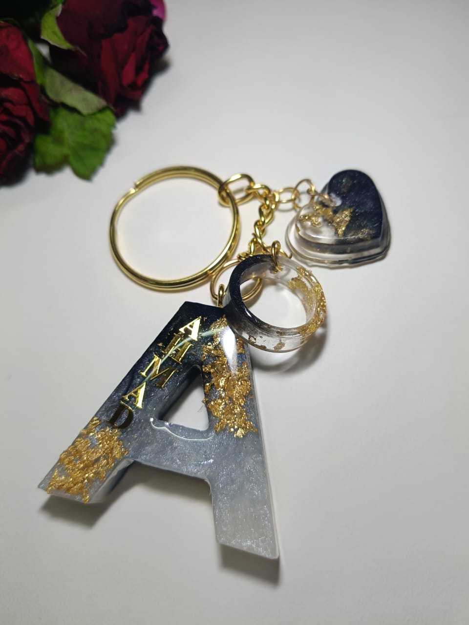✨ Customized Resin Alphabet Keychain – A Edition