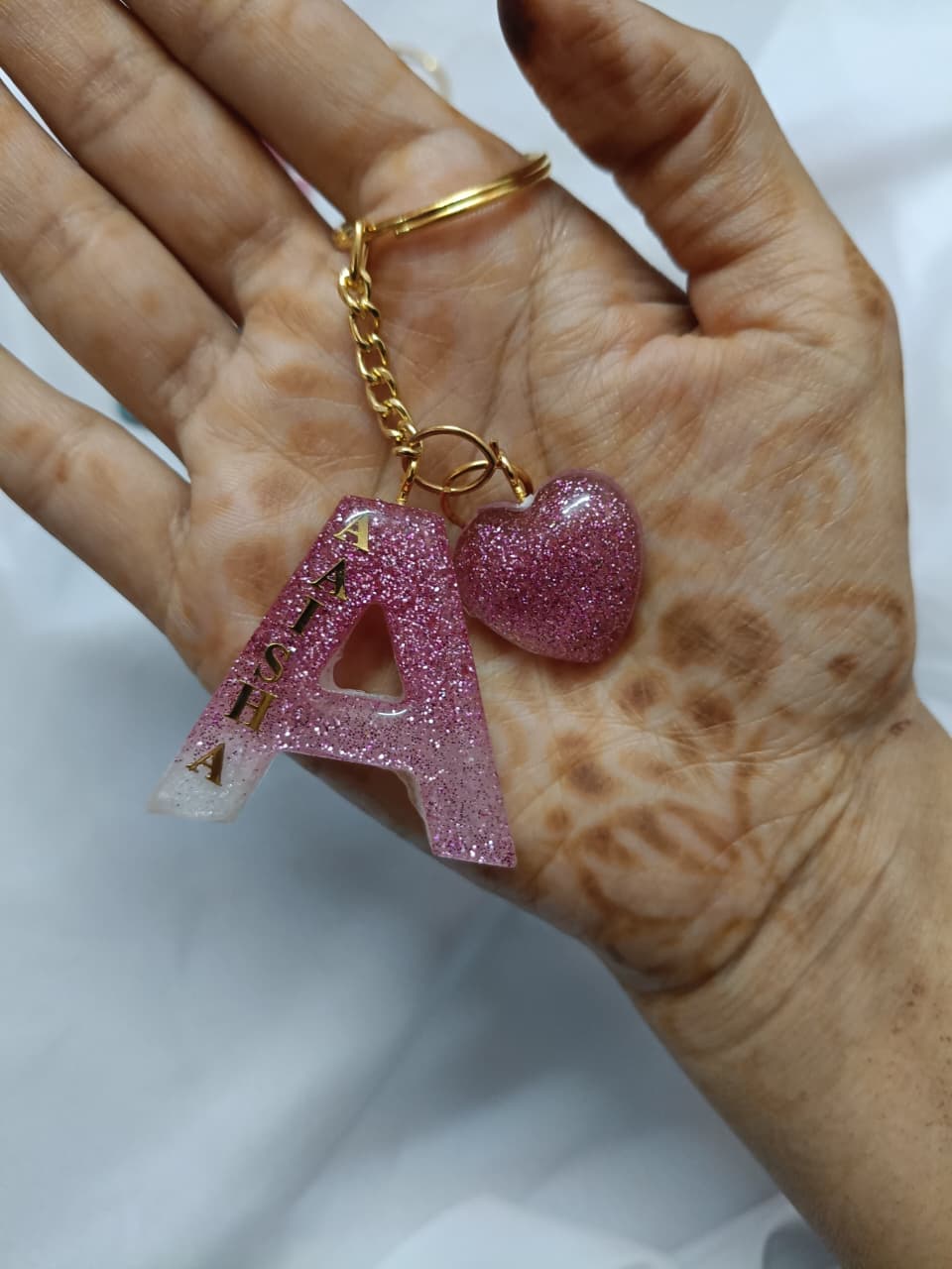 ✨ Customized Resin Alphabet Keychain – A Edition