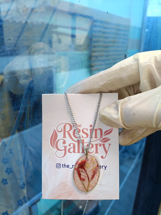 Blush Bloom Resin Pendant
