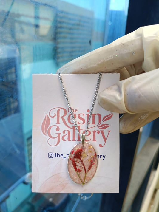 Blush Bloom Resin Pendant